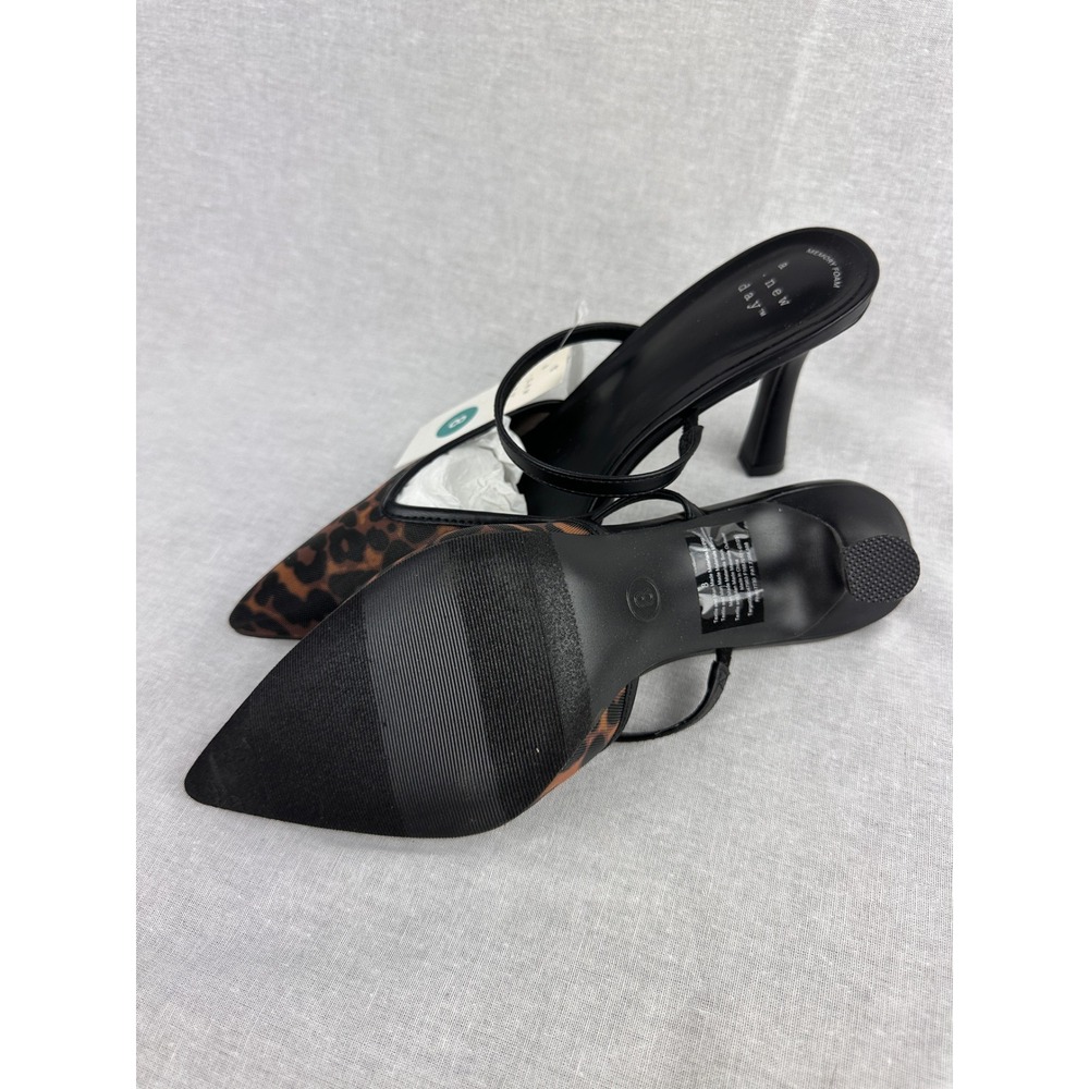 A New Day Womens Leopard Print Mesh Pointed Toe Mules Memory Foam Heels Size‎ 8 - Picture 6 of 6